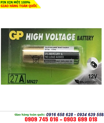 Pin 12V GP High Voltage 27A, A27, MN27 Alkaline chính hãng